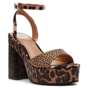 DV Dolce Vita Wizzard Platform Sandals Leopard Multi Ankle Strap Womens 7M NIB